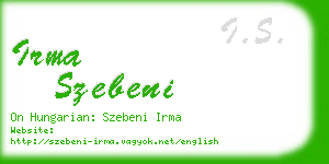 irma szebeni business card